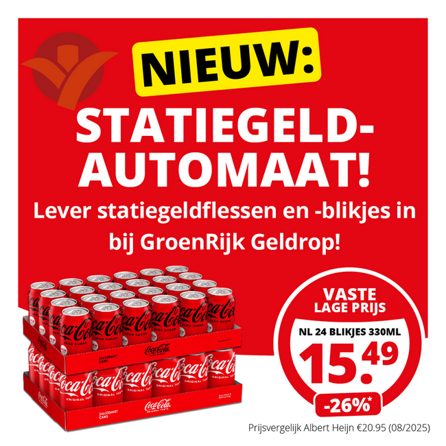 Lever je lege flessen en blikjes in!
